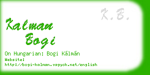 kalman bogi business card