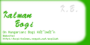 kalman bogi business card